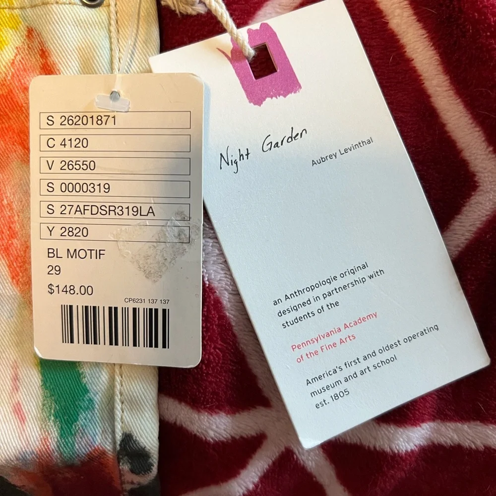 NWT Anthropologie Night Garden Hand Painted Skirt Size 29 - Picture 7 of 9